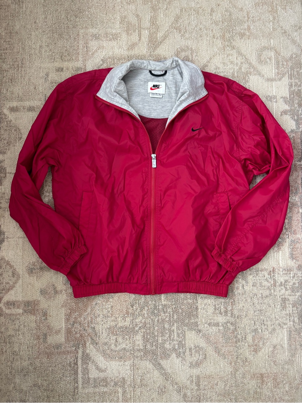 Nike Women's Scarlet Red Bomber Jacket with Grey Lining